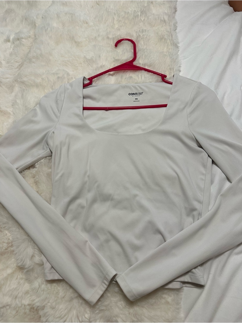 PacSun Contour Long Sleeve Scoop Neck Top in white